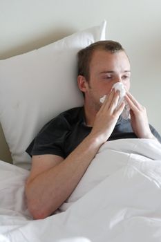A man with the flu