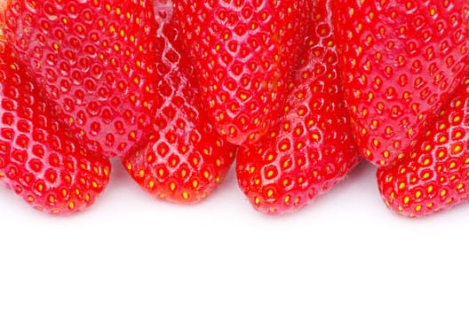  strawberries isolated on a white