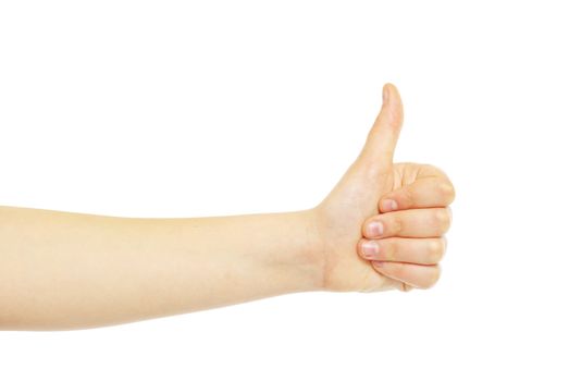 success hand sign isolated on white
