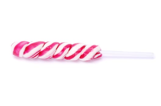 Colorful spiral lollipop isolated on white background