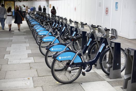  Bicycle sharing parking in London UK