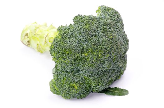 Ripe broccoli isolated on white