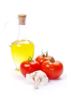 set of ingredients and spice  isolated on white background