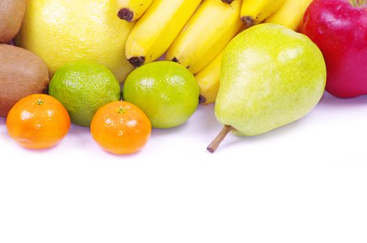 Composition with fruits isolated on white