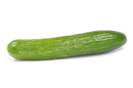 Ripe cucumber isolated on a white background