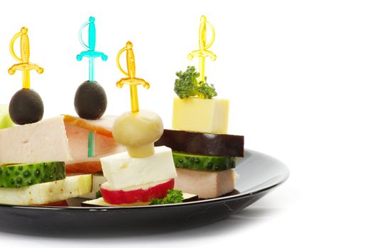 salad on a white background