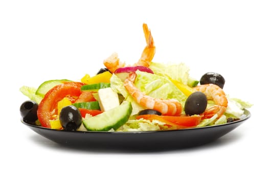 Appetizing salad on white background