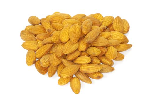 almonds isolated on a white