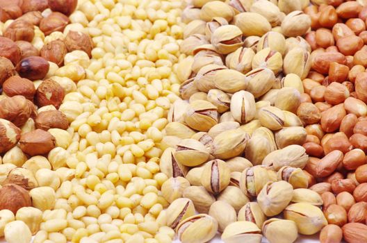 Nuts mixed for backgrounds or textures