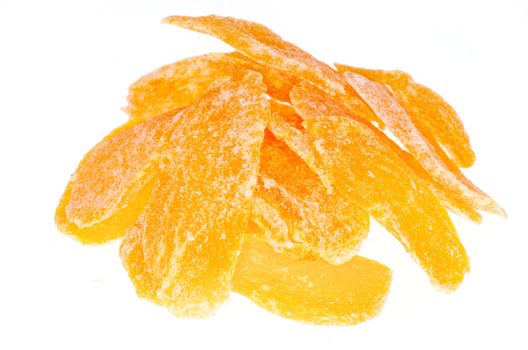 Dried fruit on white background