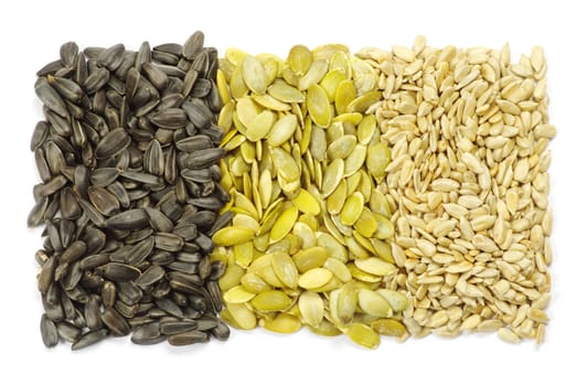 Close up image of sunflower and pumpkin seeds
