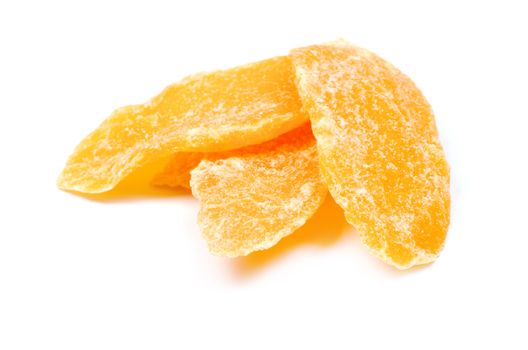 Dried mango on white background