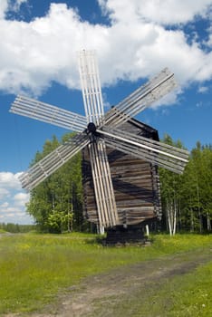 Wind mill of the north country,Russian traditional architecture