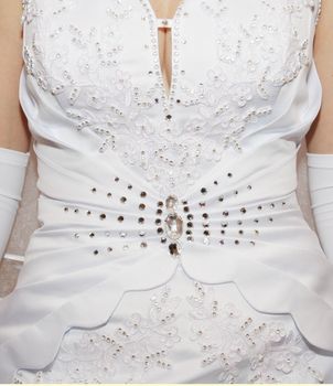  bride white embroidery married evening macro dress