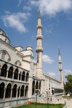 architecture mosque istanbul turkey minaret  blue sky