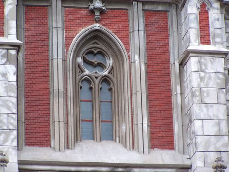 Window of the restored Polish Roman-Catholic church in Kiev