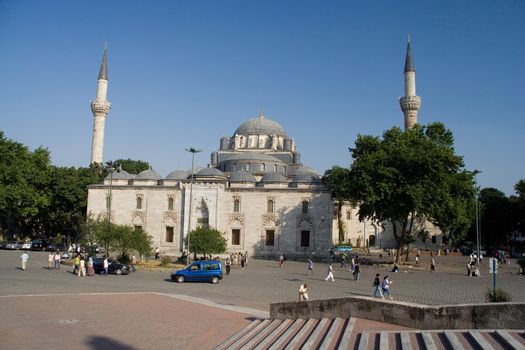 turkey mosque summer minaret istanbul sky people