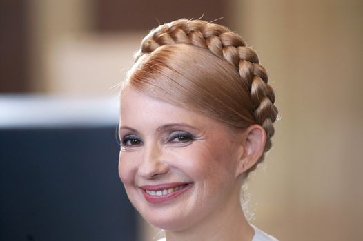 Yuliya Tymoshenko - Prime Minister  of Ukraine smile at party conference in Kyiv October 01, 2007.                                       