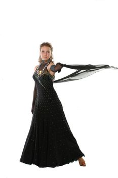 dancer isolated one posing dress elegance young