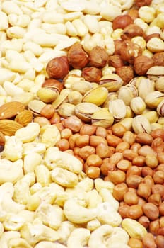 mixed nuts on a background