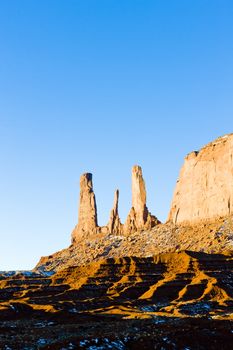 The Three Sisters, Monument Valley National Park, Utah-Arizona, USA