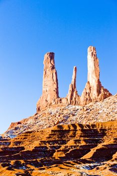 The Three Sisters, Monument Valley National Park, Utah-Arizona, USA