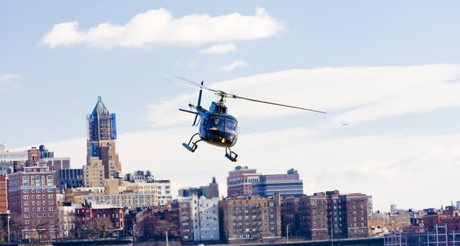 helicopter, Brooklyn, New York City, USA