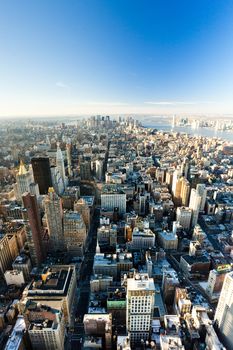 view of Manhattan from The Empire State Building, New York City, USA