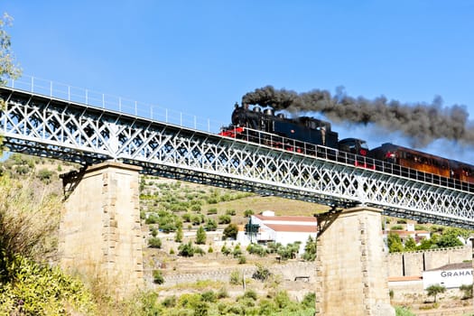 steam train in Douro Valley, Portugal