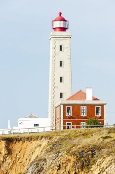 lighthouse at Sao Pedro de Moel, Estremadura, Portugal