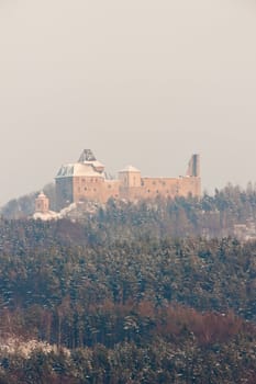 Lipnice nad Sazavou Castle in winter, Czech Republic