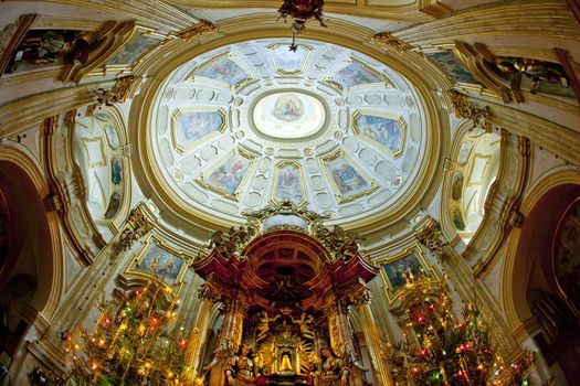 interior of pilgrimage church, Wambierzyce, Poland