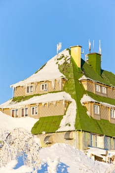 Masarykova Cottage, Orlicke Mountains in winter, Czech Republic