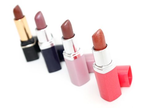 Lipsticks in a row