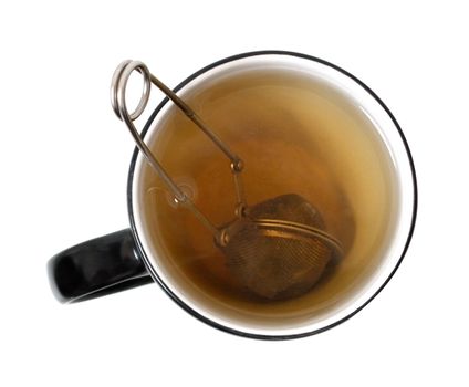Brewing tea in a cup