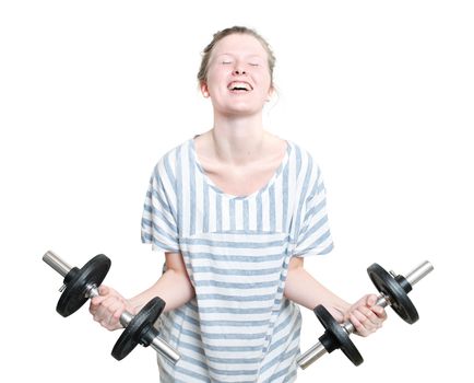 Girl with weights