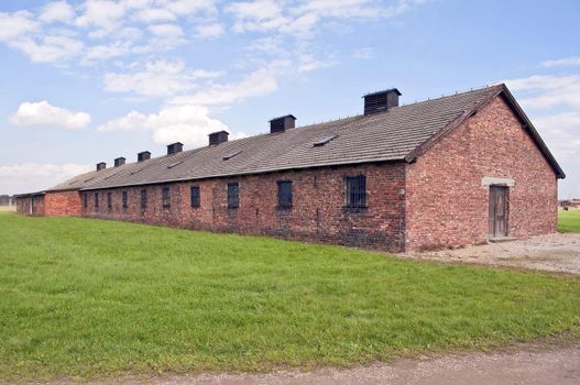 Prisoners barracks at the Auschwitz Birkenau concentration camp in Poland.