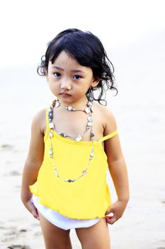 Portrait of the beautiful small Asian girl.  Indonesia. Java