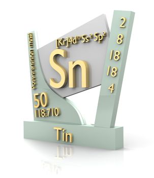 Tin form Periodic Table of Elements - 3d made