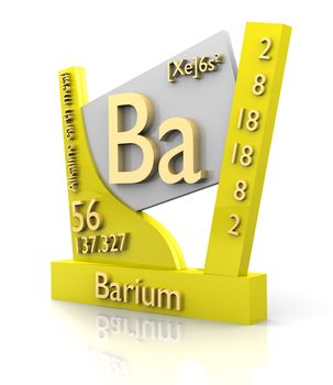 Barium form Periodic Table of Elements - 3d made