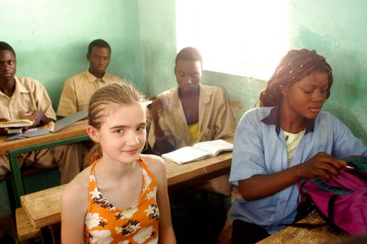 Visit French schoolboys in Burkina Faso Faso in a school of a village. Exchanges are done between the small French and the small Africans for better understanding the differences in life between them.