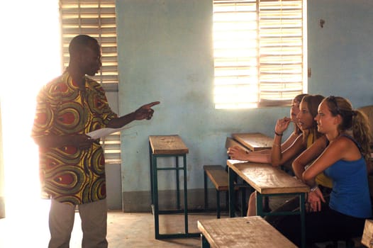 Visit French schoolboys in Burkina Faso Faso in a school of a village. Exchanges are done between the small French and the small Africans for better understanding the differences in life between them.
