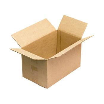 open cardboard box isolated on a white background