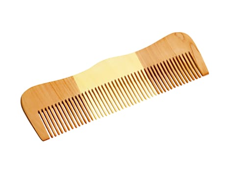 wooden comb for hair isolated on white background