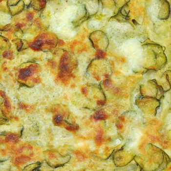 Detail of courgettes (zucchini) omelette vegetarian food
