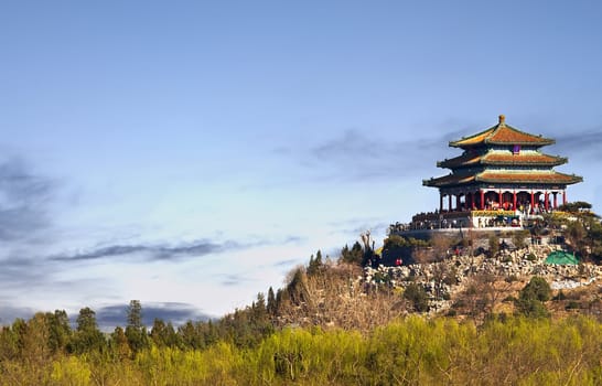 Taken in the morning of the strong contrast that the temple built in Ming dynasty is still as new as it was, but the modern building becomes old and deserted.