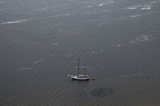 yacht in open sea