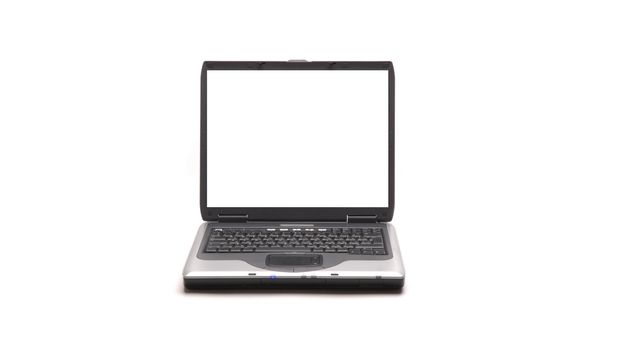 Laptop on white background whith epty screen