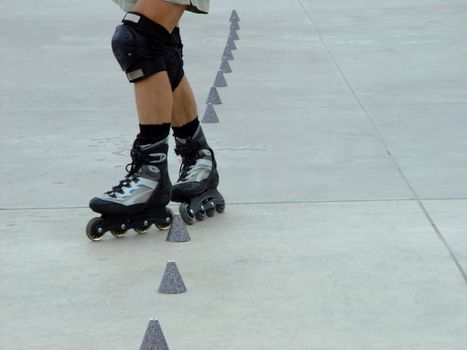 roller skates in a motion 