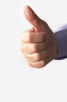 businessman hand with thumb up